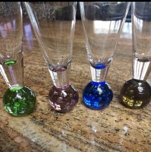 Vintage Circleware Bubble Ball Shot Glssses Set Of 4   B43